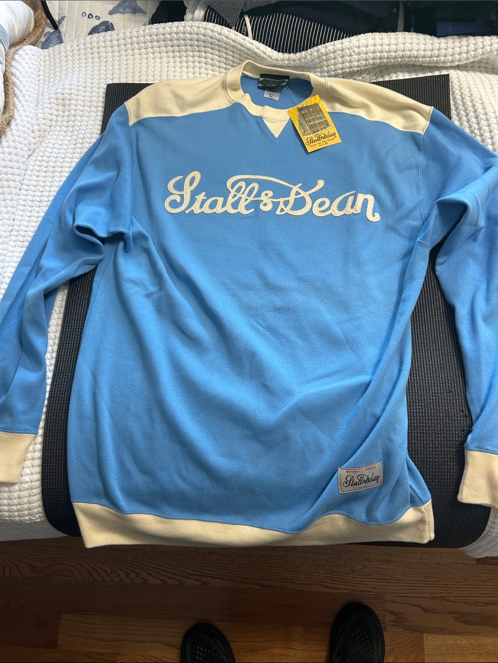 Stall & Dean Men’s Light Blue Retro Jersey with Cream Accents